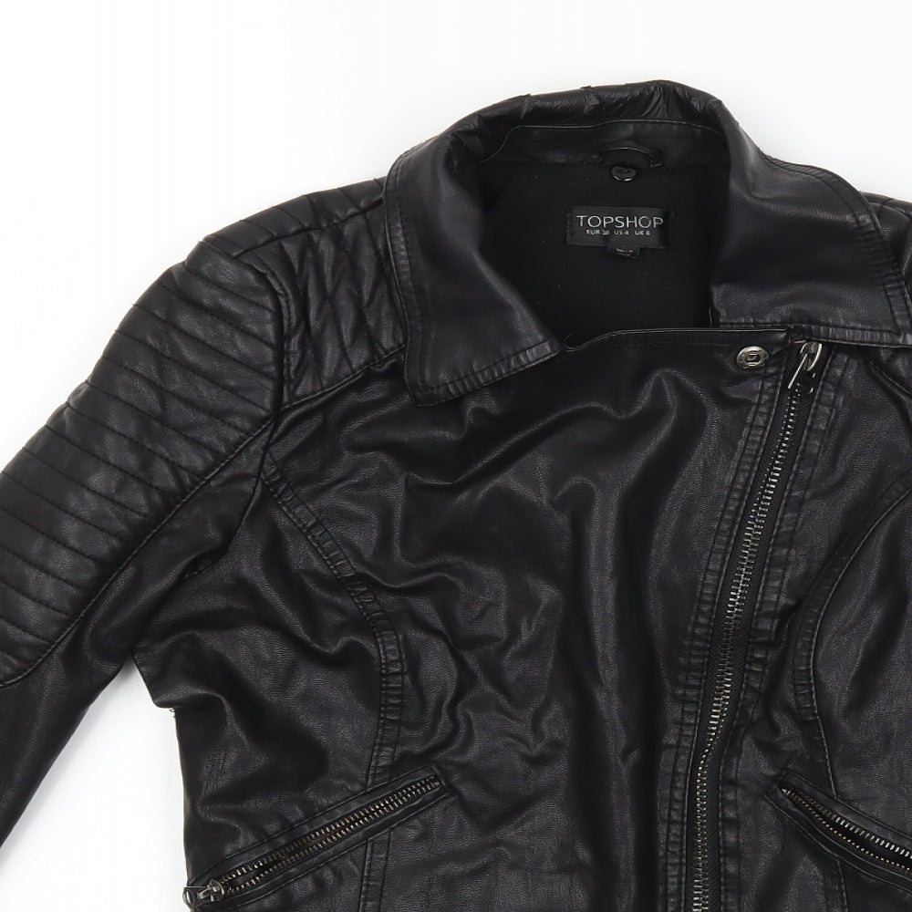 Topshop Womens Black   Jacket  Size 8