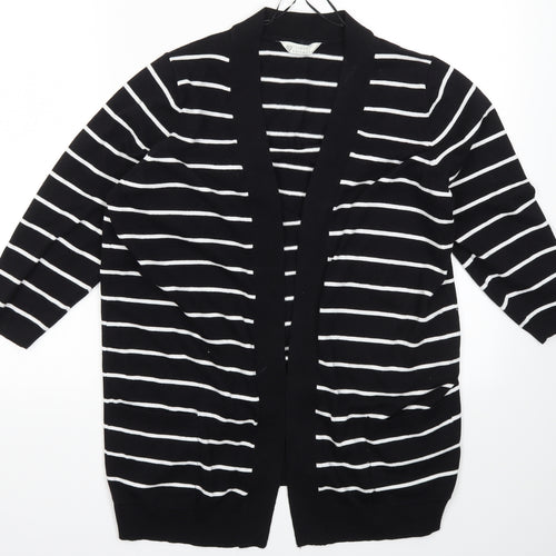 love  Womens Black Striped  Cardigan Jumper Size 18
