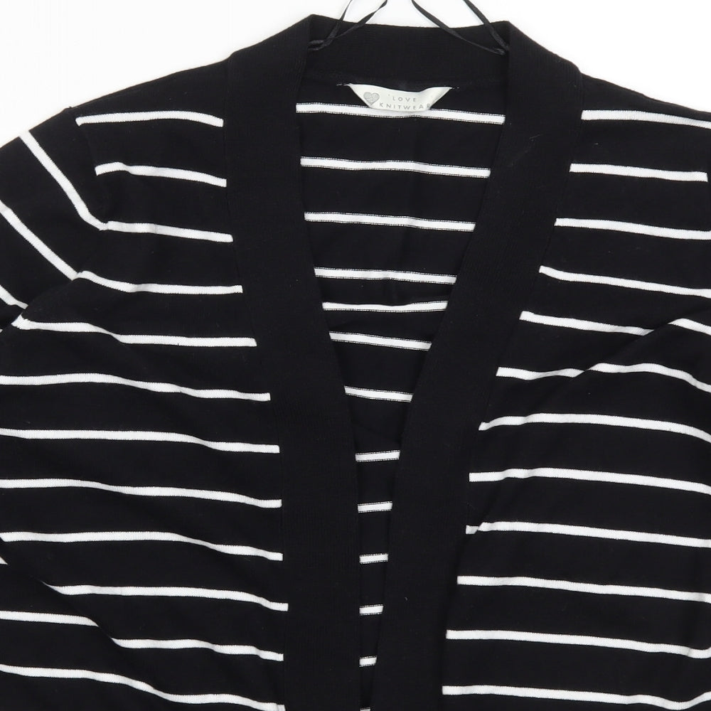 love  Womens Black Striped  Cardigan Jumper Size 18