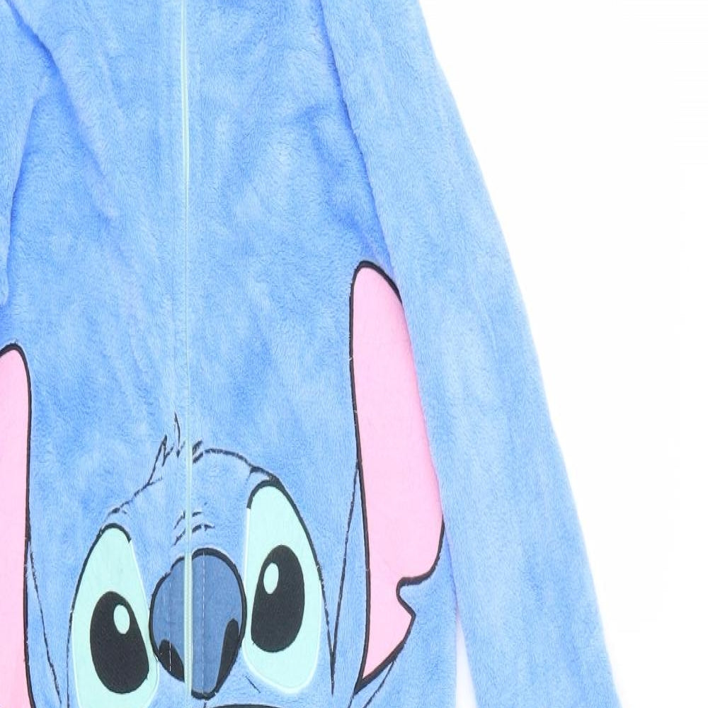 Disney Girls Blue Geometric  Top One Piece Size 11-12 Years  - Stitch