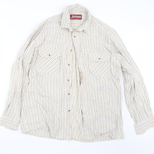 Jolliman Mens Green Check   Button-Up Size L