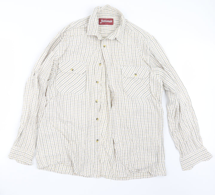 Jolliman Mens Green Check   Button-Up Size L