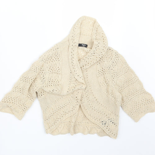 M&Co Womens Beige  Knit Cardigan Jumper Size XS
