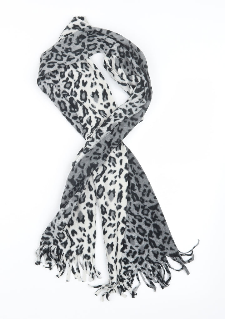 Preworn Womens Grey Animal Print Knit  Scarf
