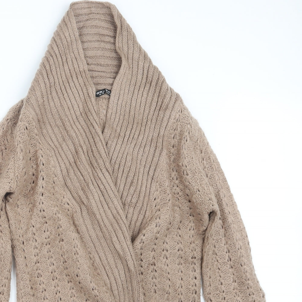 Select Womens Beige  Knit Cardigan Jumper Size 12