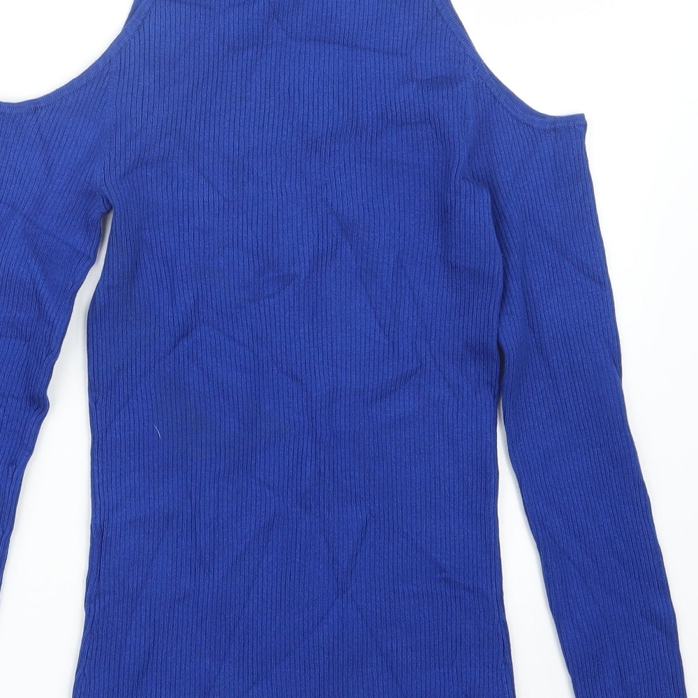Divided by H&M Womens Blue  Knit Pullover Jumper Size XS  - Open Shoulders