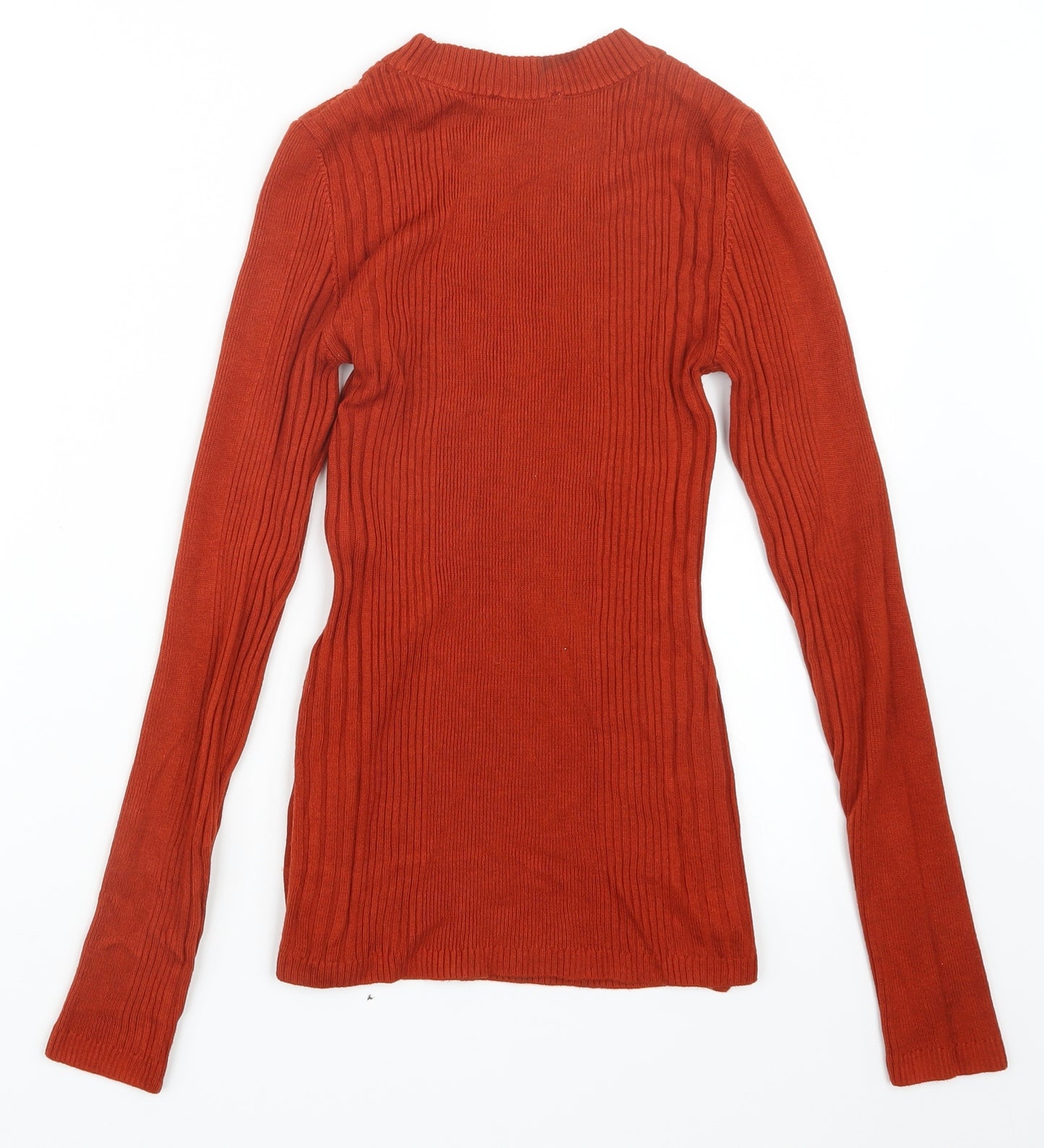 Topshop Womens Orange  Knit Pullover Jumper Size S