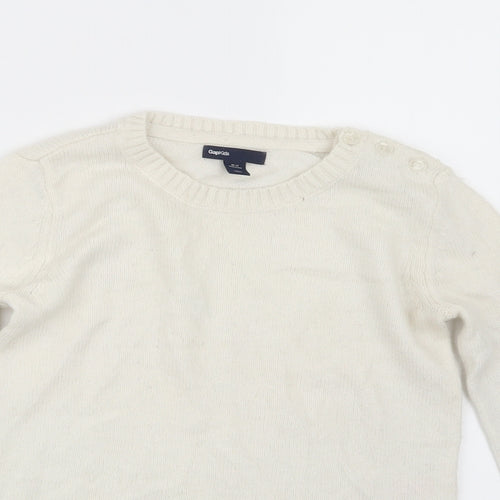 Gap Girls White  Knit Pullover Jumper Size 10-11 Years