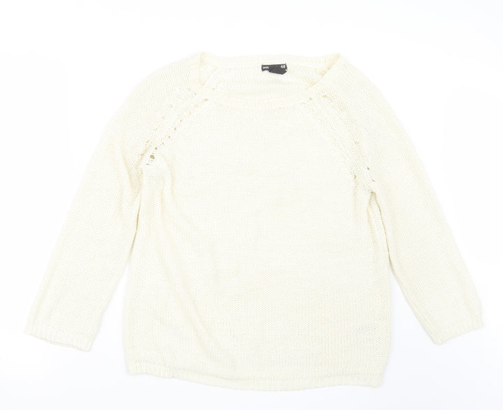 H&M Womens Ivory  Knit Pullover Jumper Size S