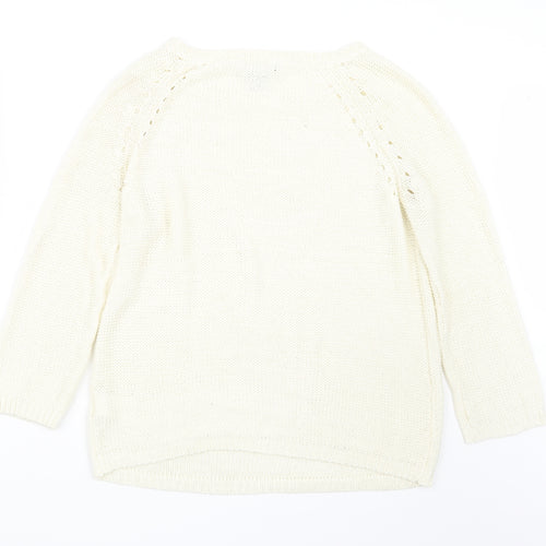 H&M Womens Ivory  Knit Pullover Jumper Size S