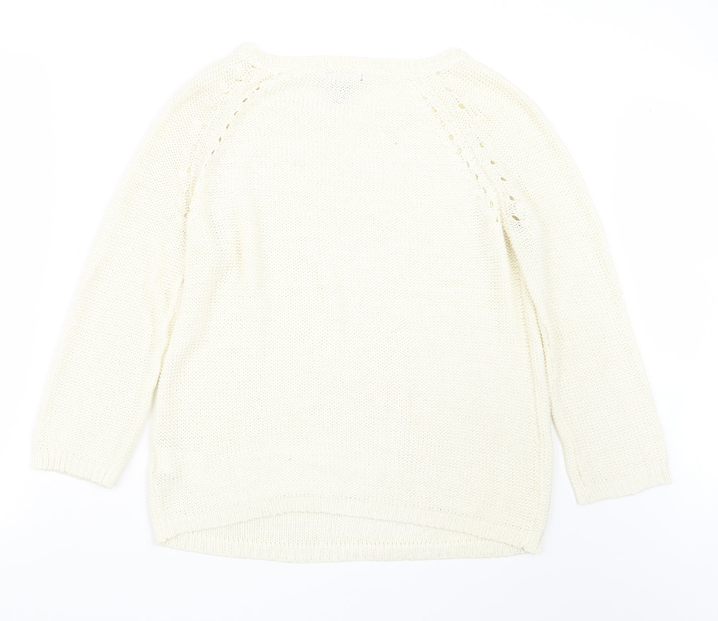H&M Womens Ivory  Knit Pullover Jumper Size S