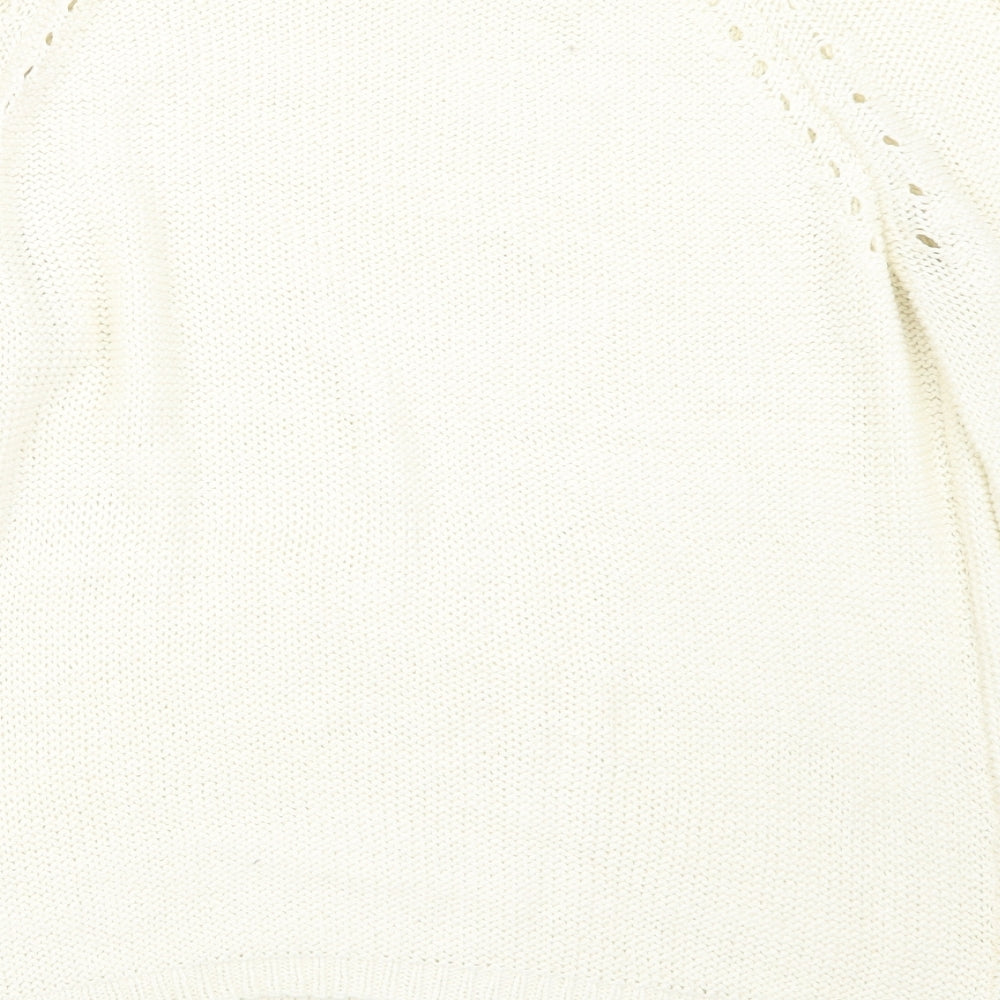 H&M Womens Ivory  Knit Pullover Jumper Size S