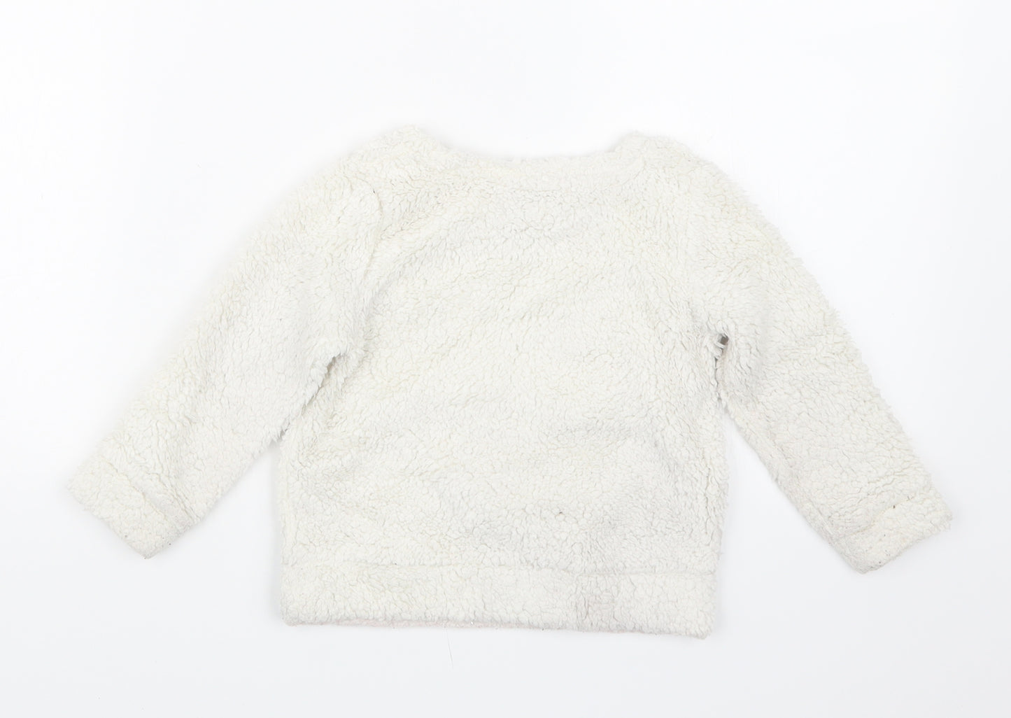 F&F Girls White   Pullover Jumper Size 12-18 Months