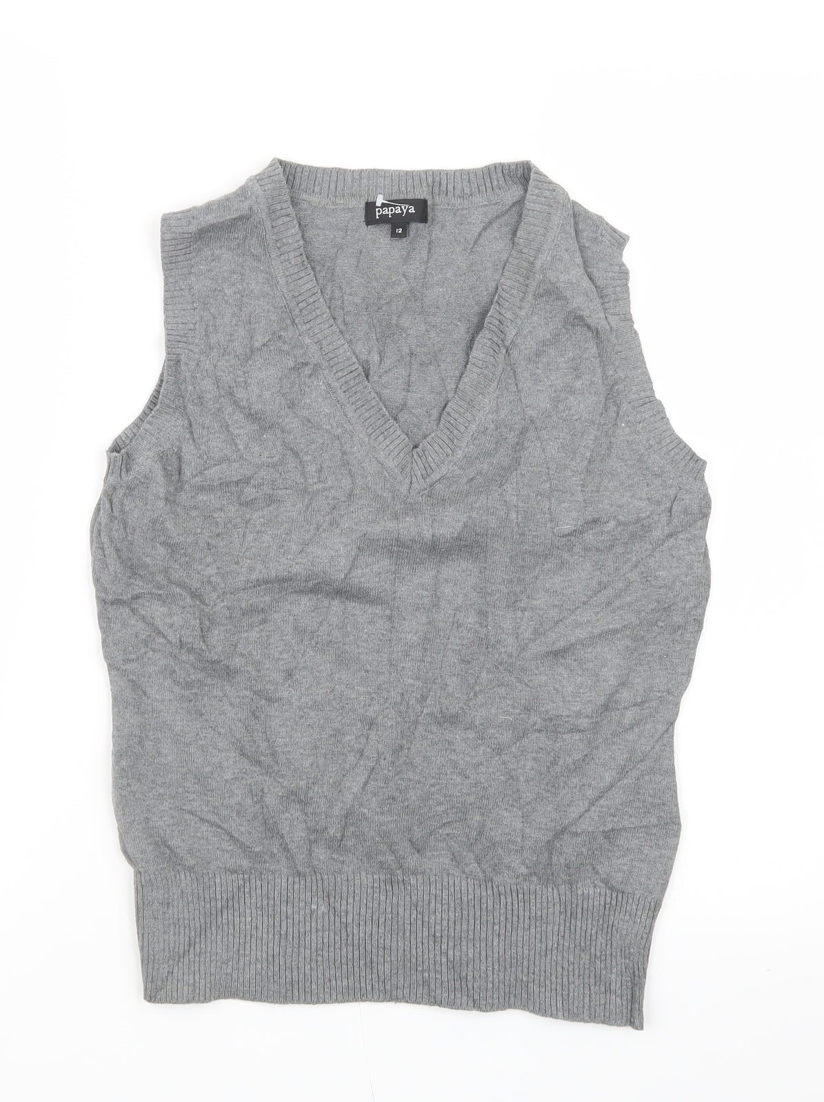 Papaya Womens Grey  Knit Pullover Jumper Size 12