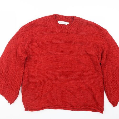 White Closet Womens Red  Knit Pullover Jumper Size 10