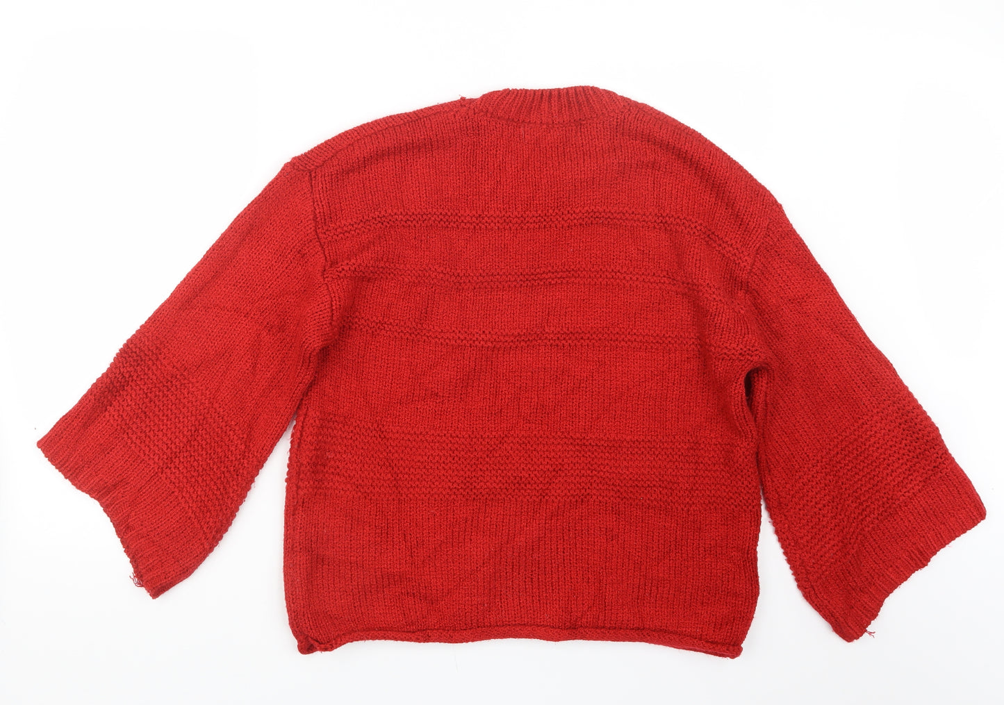 White Closet Womens Red  Knit Pullover Jumper Size 10