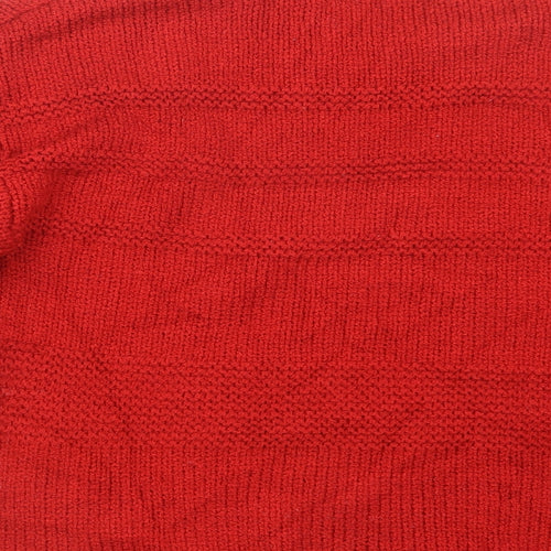 White Closet Womens Red  Knit Pullover Jumper Size 10