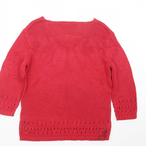 Avenue Womens Red  Knit Pullover Jumper Size M