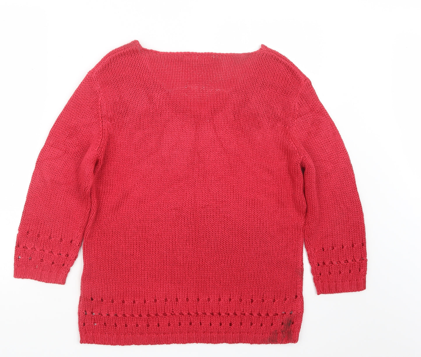 Avenue Womens Red  Knit Pullover Jumper Size M
