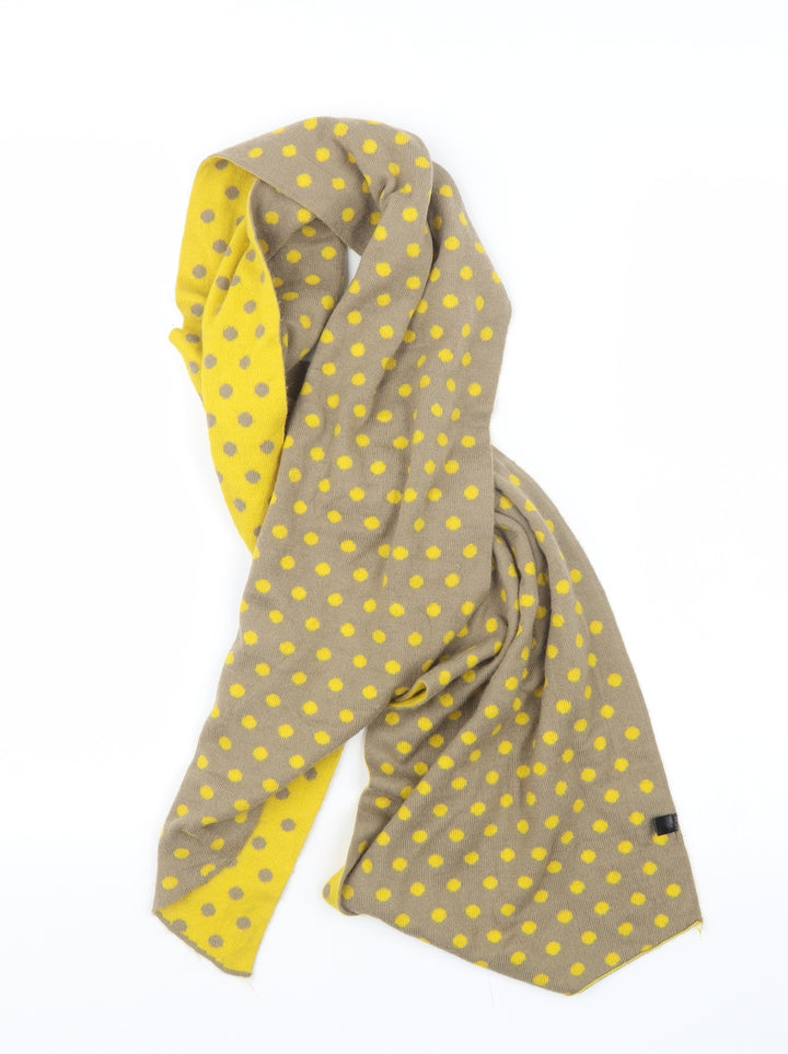 Preworn Womens Beige Polka Dot Knit Scarf