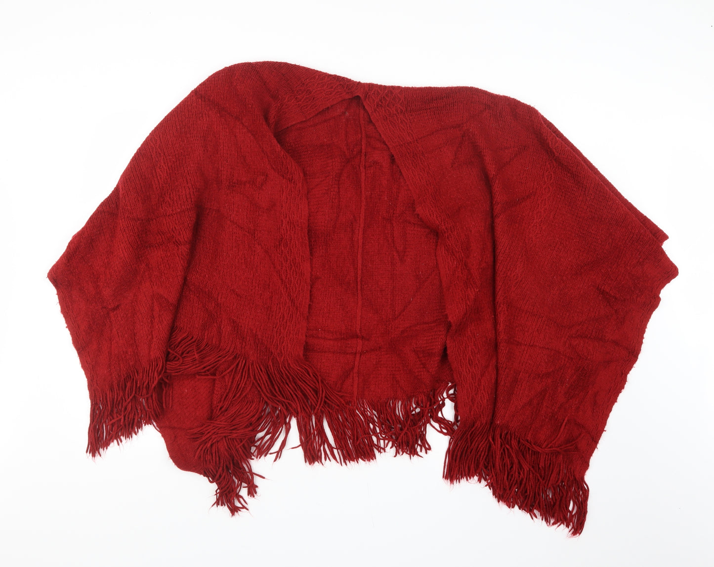 Preworn Womens Red  Knit  Shawl/Wrap
