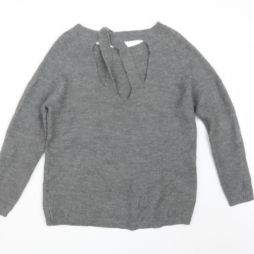 Memory & Co Womens Grey  Knit Pullover Jumper Size L