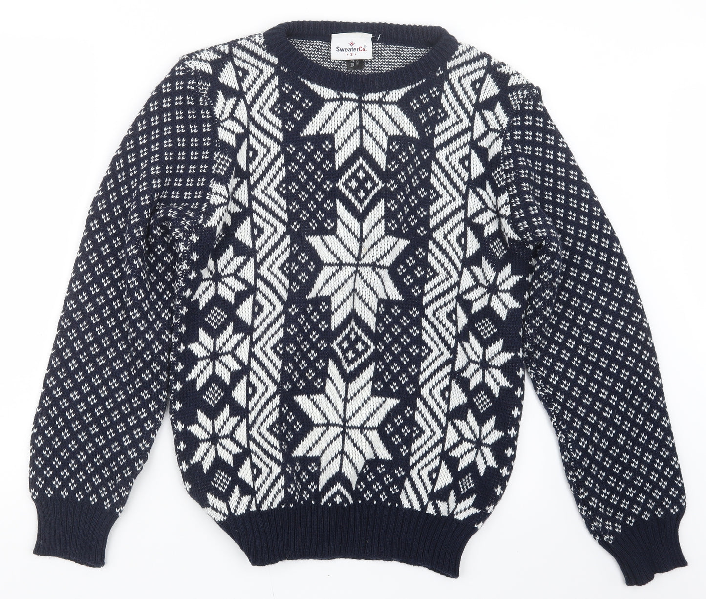 SweaterCo Mens Blue  Knit Pullover Jumper Size S