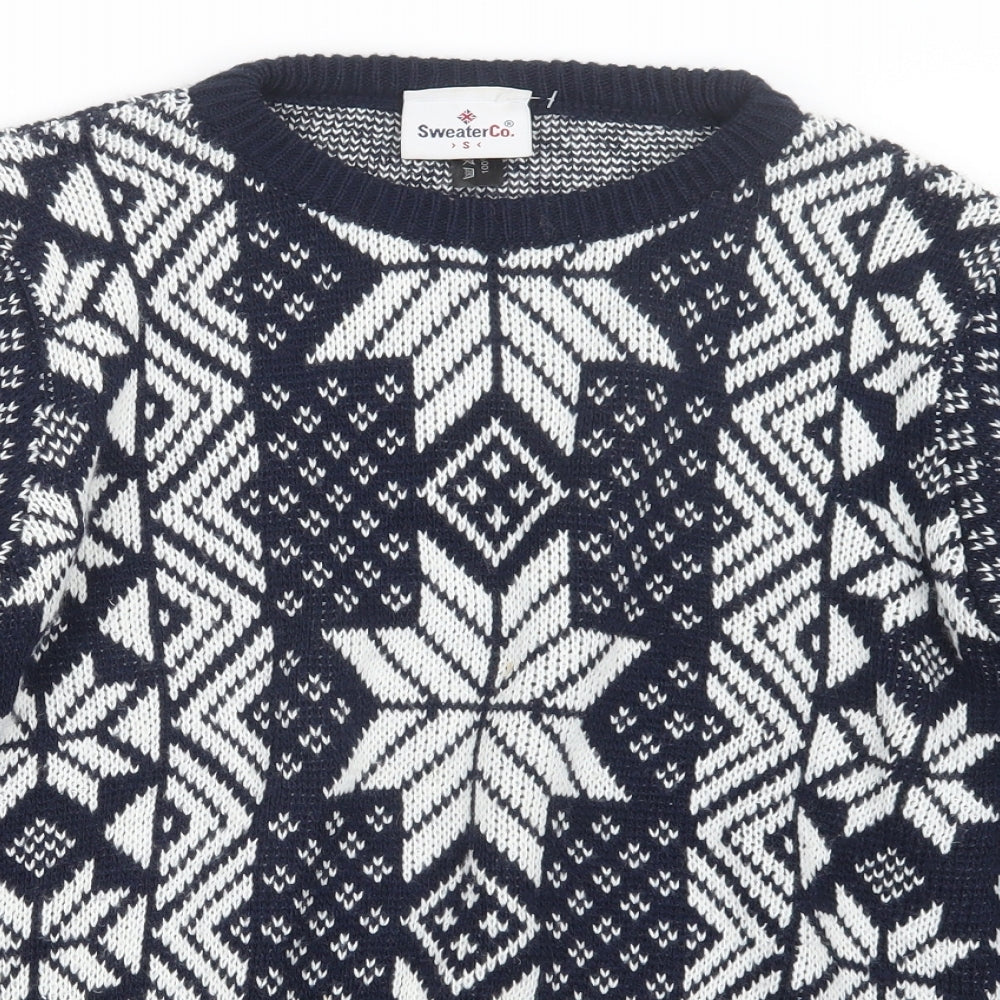 SweaterCo Mens Blue  Knit Pullover Jumper Size S