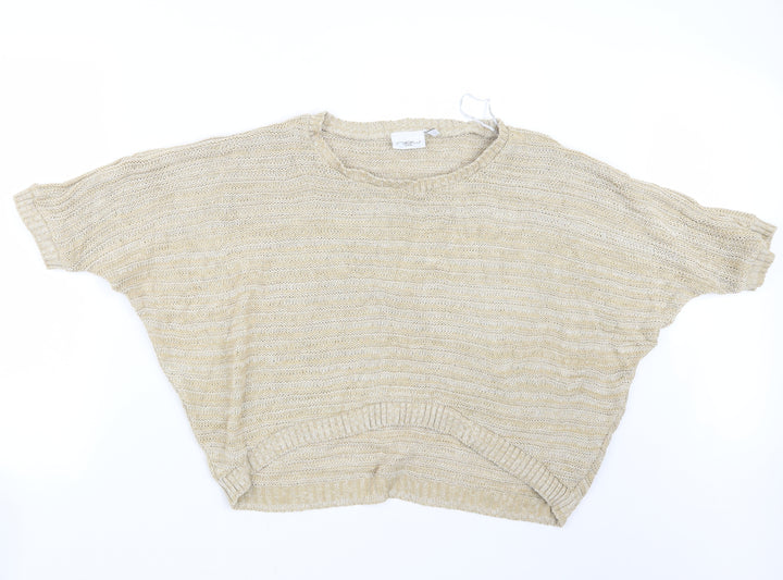 New Look Womens Beige  Knit Pullover Jumper Size 8
