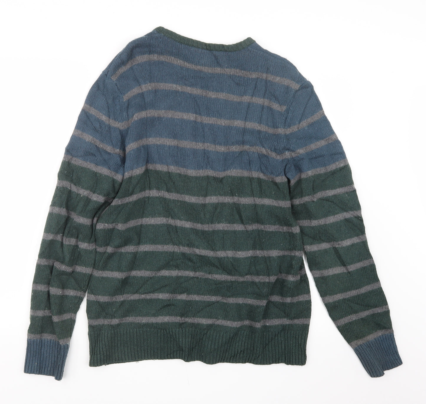 Levi's Mens Green Striped Knit Pullover Jumper Size L