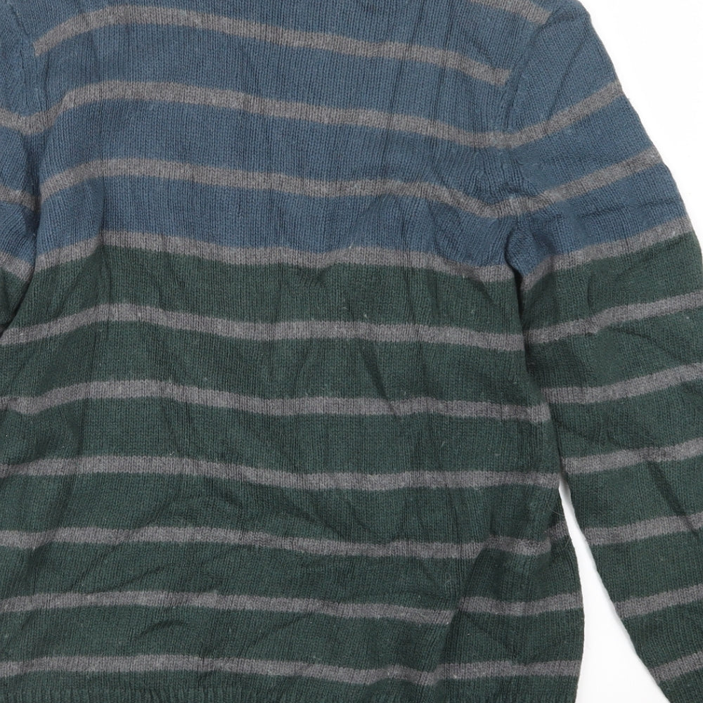 Levi's Mens Green Striped Knit Pullover Jumper Size L