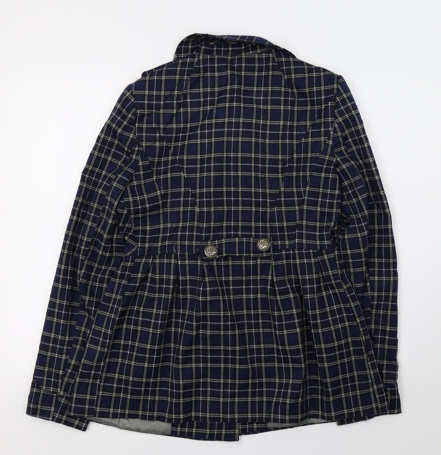 River Island Womens Blue Plaid  Jacket Blazer Size 10