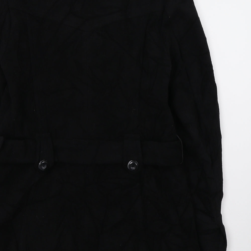 Wallis Womens Black   Overcoat Coat Size 10