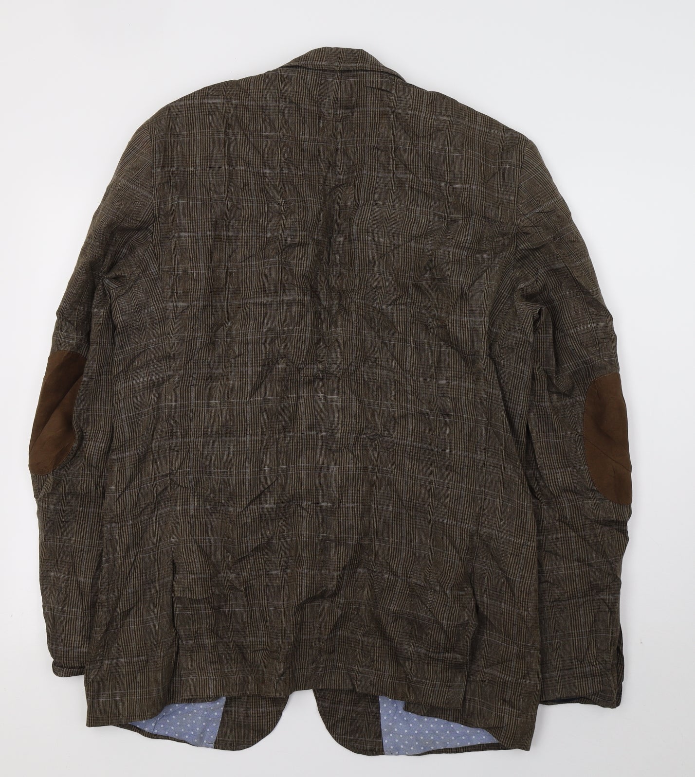 NEXT Mens Brown Plaid  Jacket Suit Jacket Size L