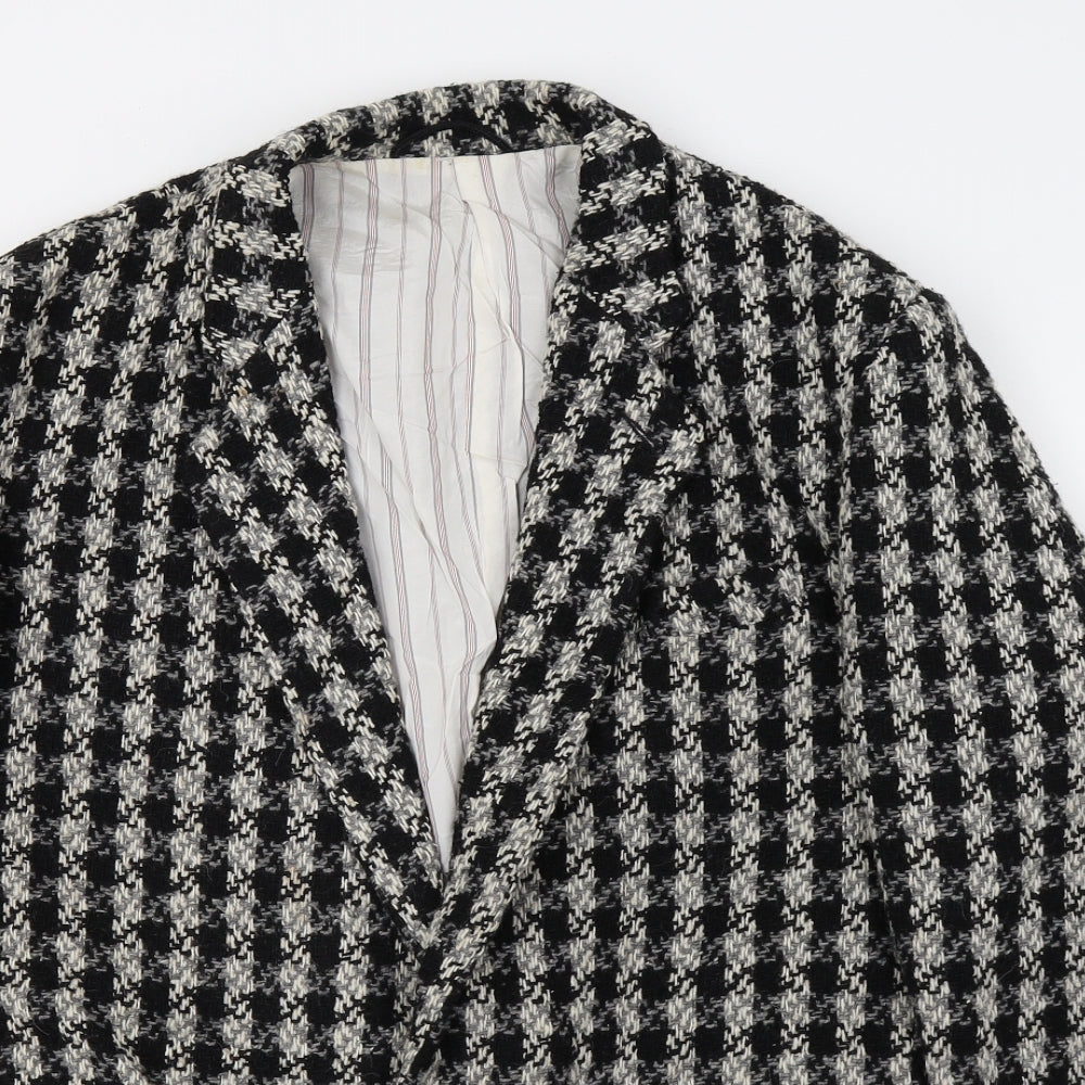 Boys Own Mens Black Houndstooth  Jacket Blazer Size M
