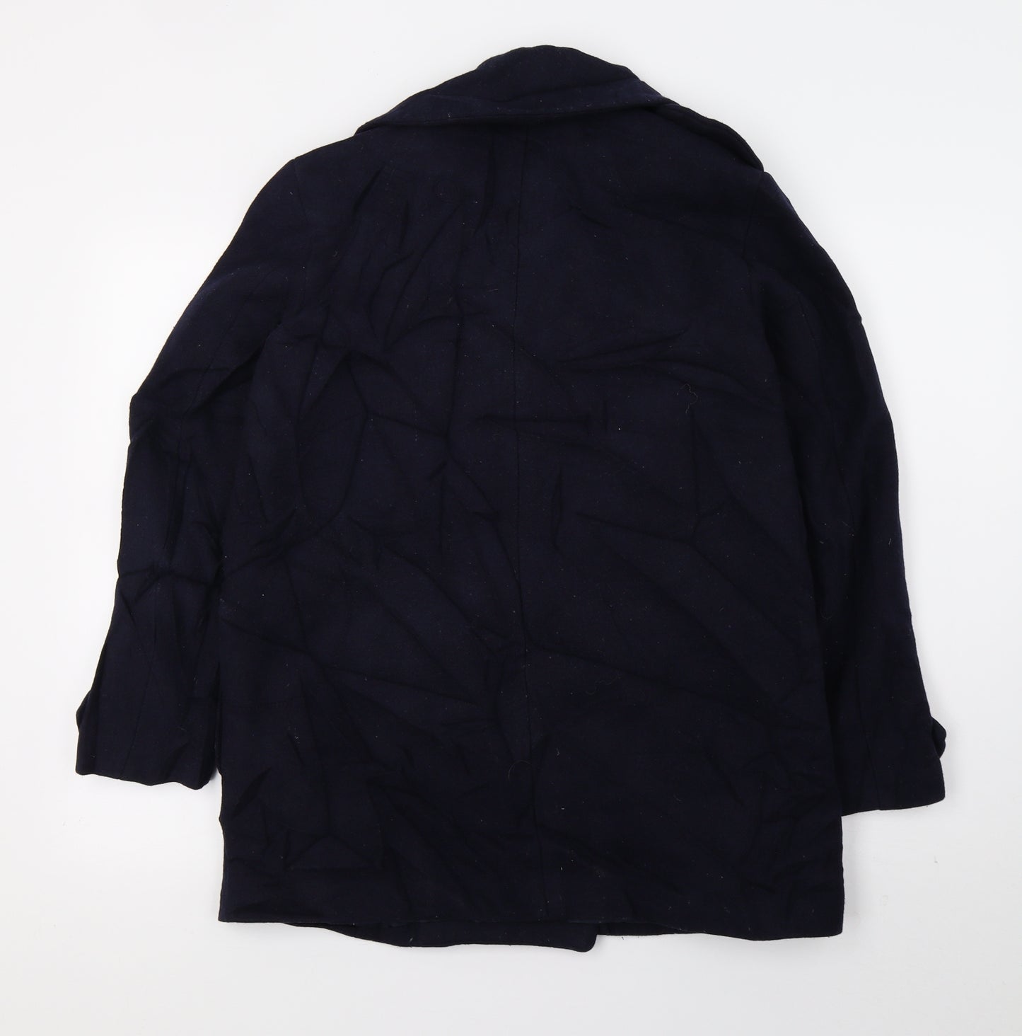 H&M Womens Blue   Overcoat Jacket Size 8