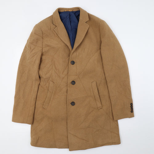 M&S Mens Brown   Overcoat Coat Size M