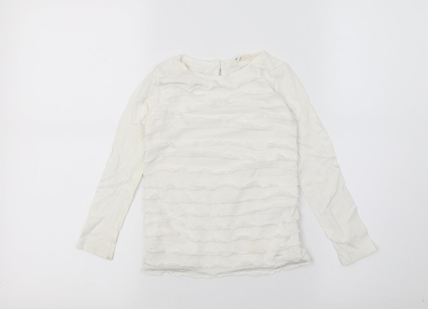 H&M Girls White  Jersey Basic T-Shirt Size 3-4 Years