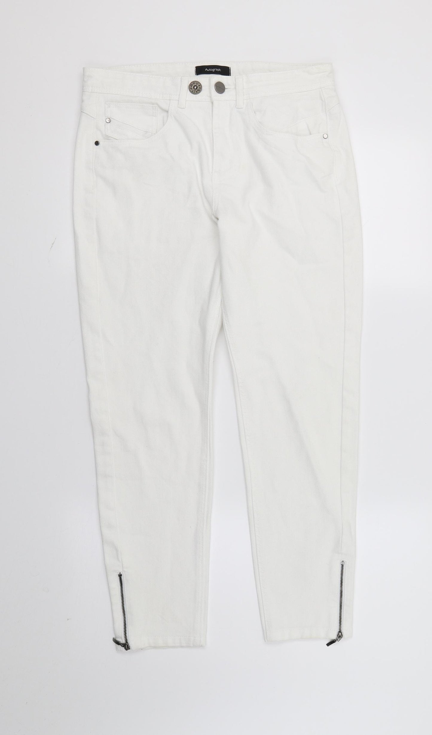 Autograph Womens White  Denim Skinny Jeans Size 8 L26 in