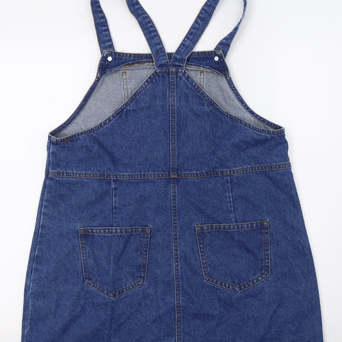 New Look Womens Blue  Denim Pinafore/Dungaree Dress  Size 14