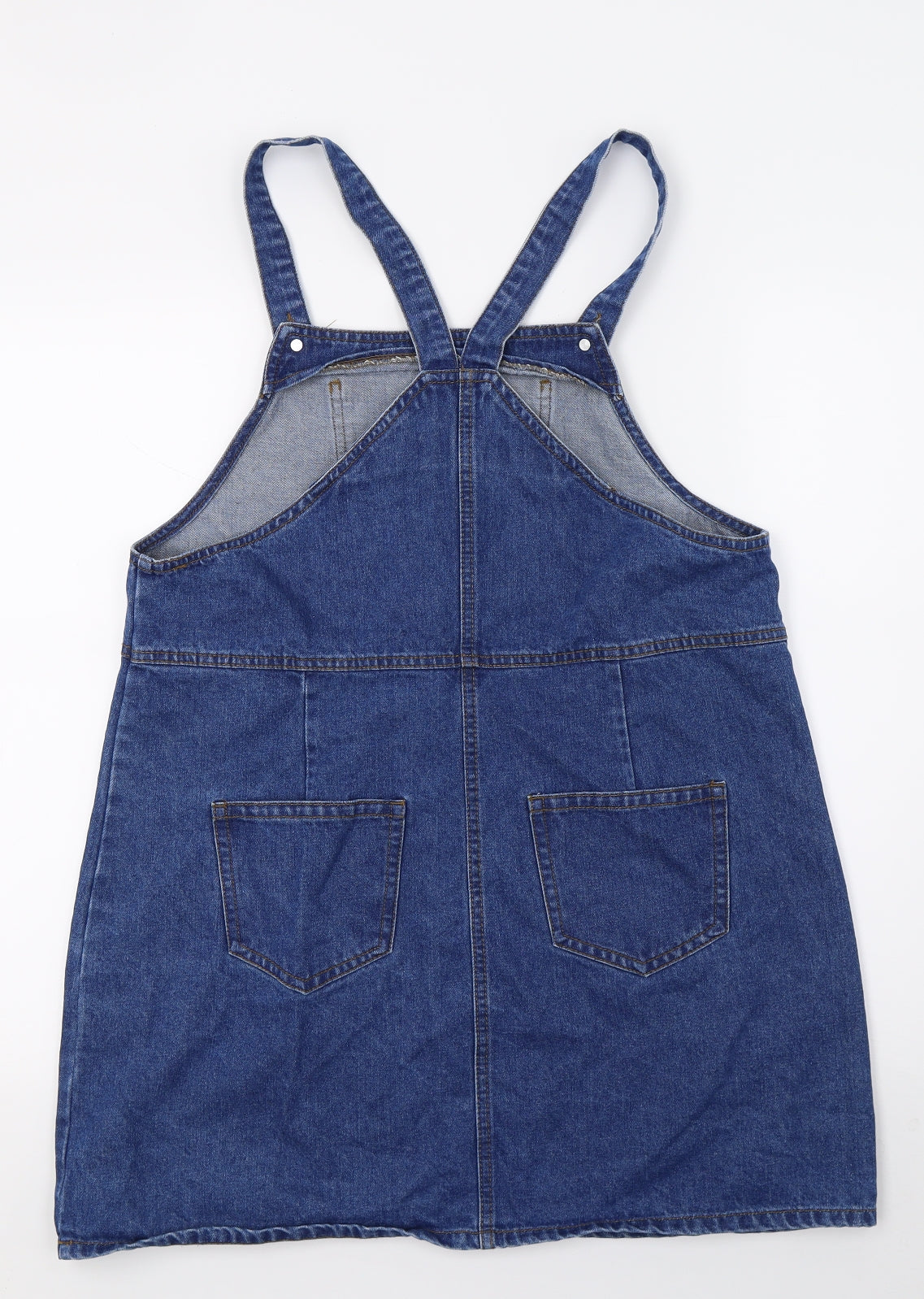 New Look Womens Blue  Denim Pinafore/Dungaree Dress  Size 14