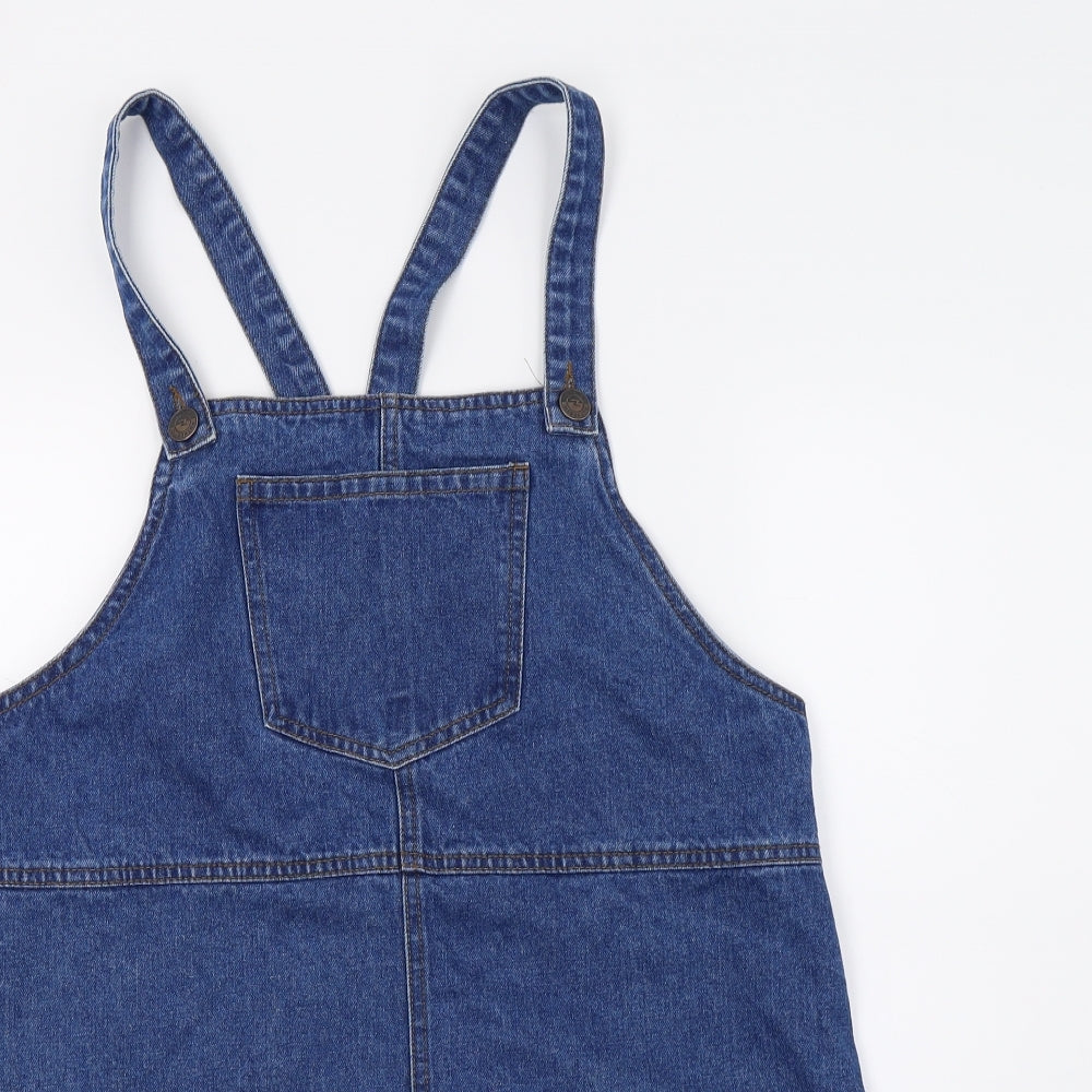 New Look Womens Blue  Denim Pinafore/Dungaree Dress  Size 14