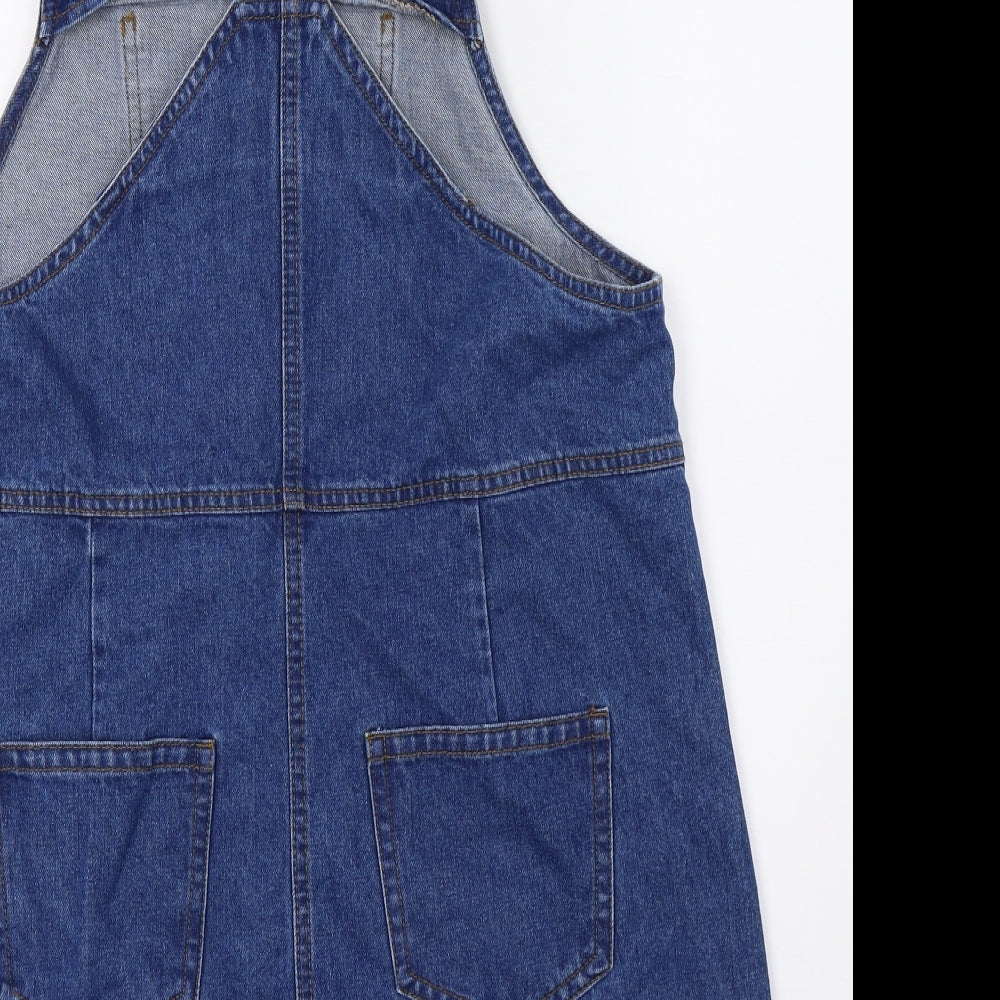 New Look Womens Blue  Denim Pinafore/Dungaree Dress  Size 14