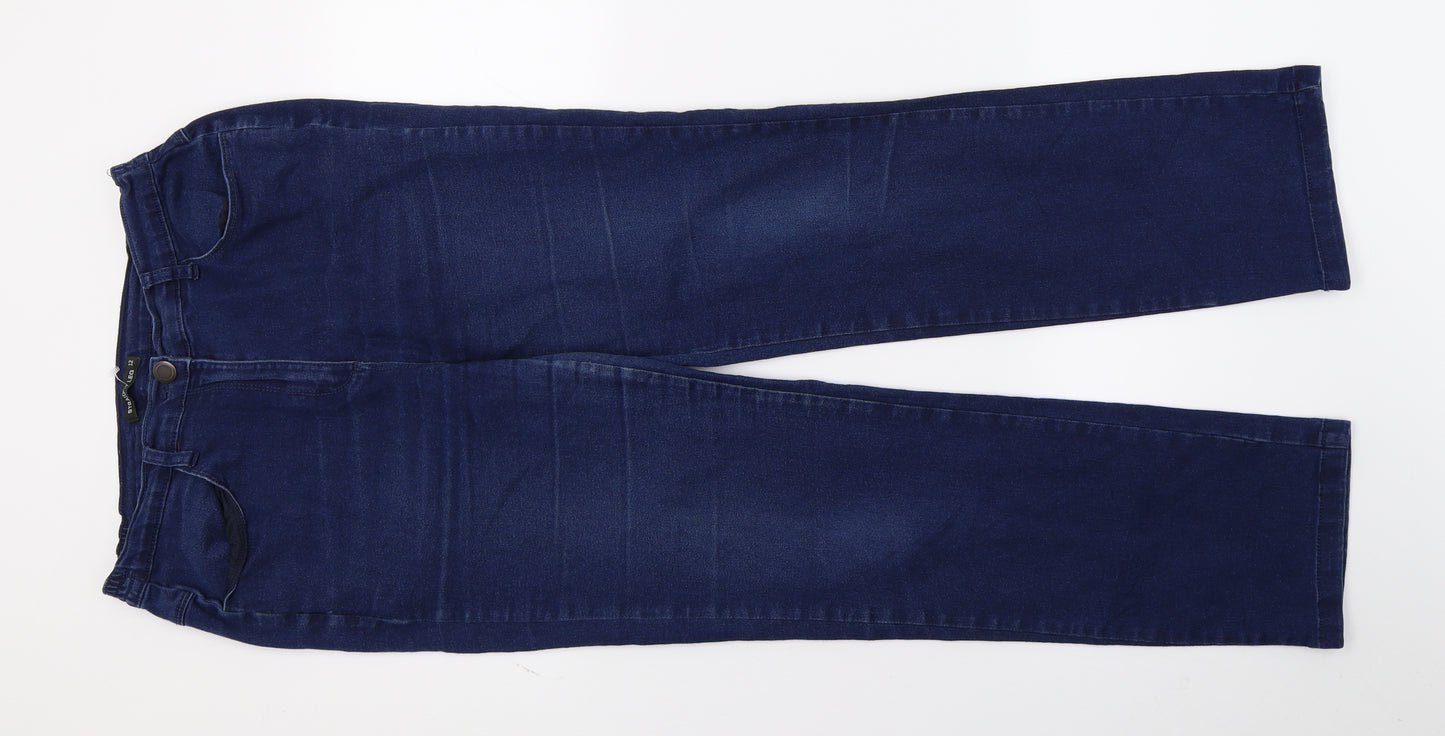 Bonmarché Womens Blue  Denim Straight Jeans Size 12 L28 in