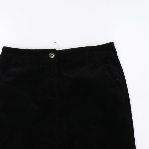 M&Co Womens Black  Velvet A-Line Skirt Size 10