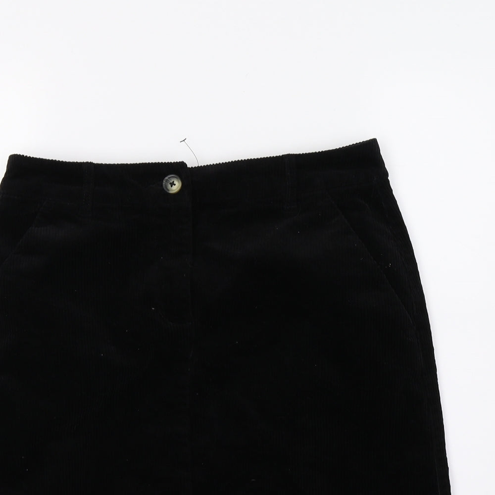 M&Co Womens Black  Velvet A-Line Skirt Size 10