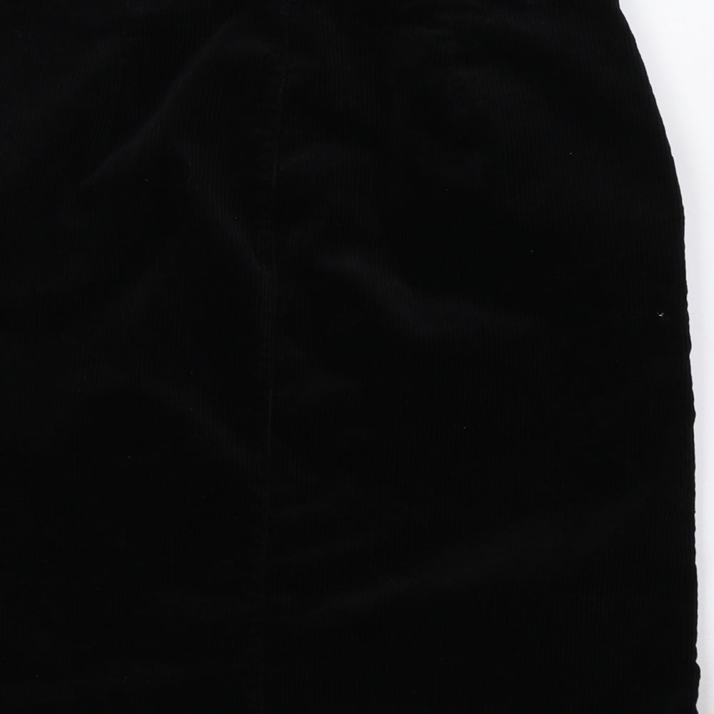 M&Co Womens Black  Velvet A-Line Skirt Size 10