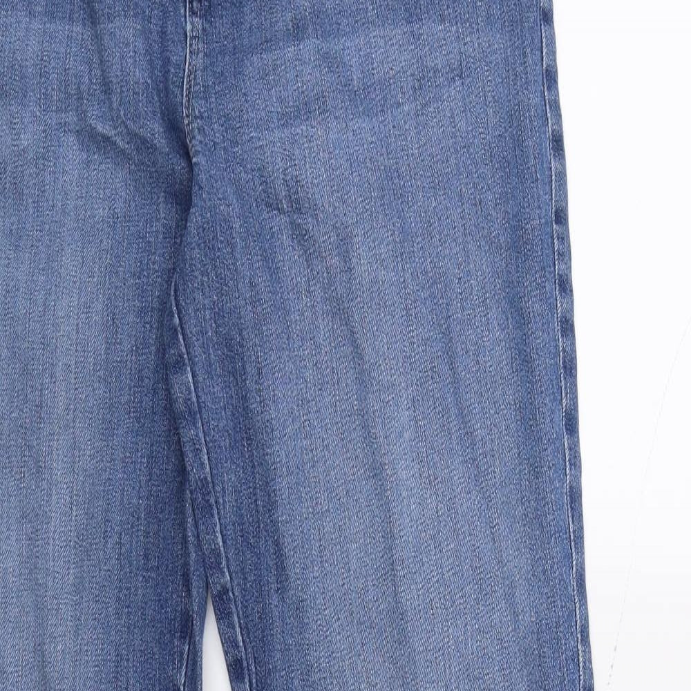 M&S Womens Blue  Denim Flared Jeans Size 12 L30 in