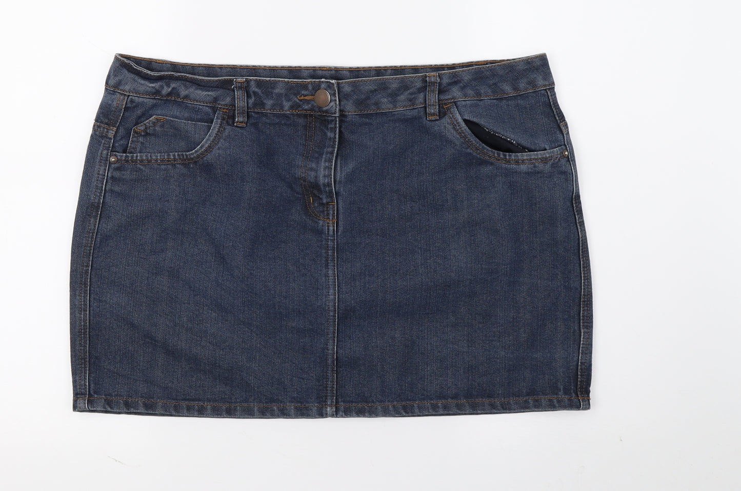 George Womens Blue  Denim A-Line Skirt Size 18