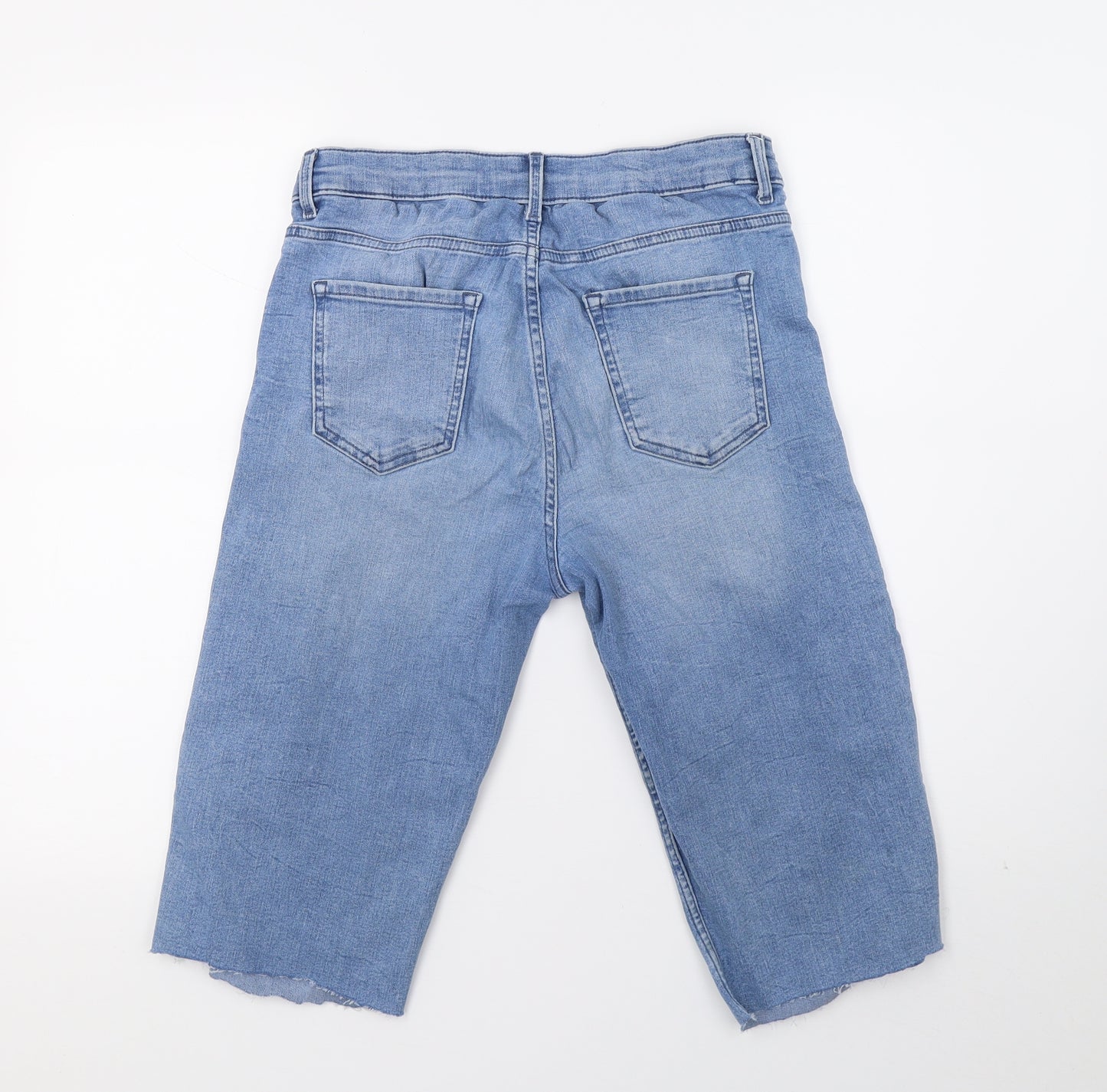 M&S Womens Blue  Denim Cargo Shorts Size 12